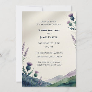 Convite de Casamento Highland Thistle