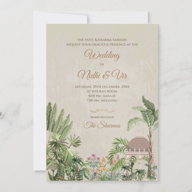 Convite de casamento hindu Cartões de casamento in (Frente)