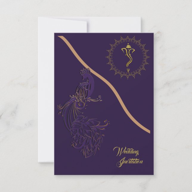 convite de casamento hindu indiano (Frente)