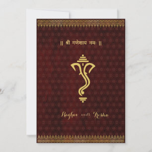 convite de casamento hindu indiano ganesha
