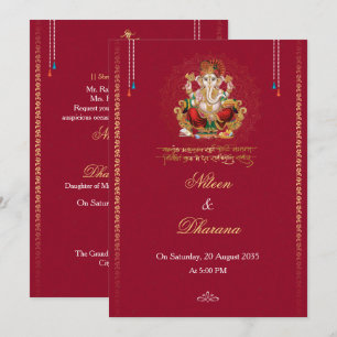 Convite de Casamento Hindu Mandala Ganesh