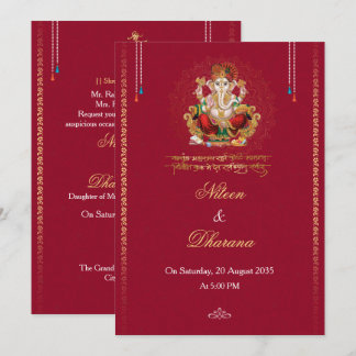 Convite de Casamento Hindu Mandala Ganesh