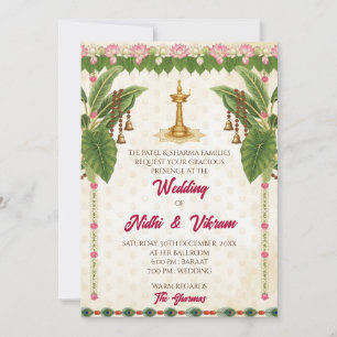 Convite de Casamento Hindu Tradicional do Sul da Í