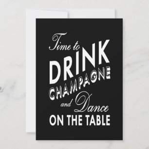 Convite de casamento - Hora de Beber Champanhe