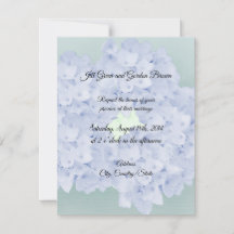 Convite de Casamento Hortênsia Azul Claro