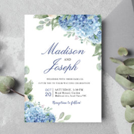 Convite de casamento Hydrangea Azul SINI