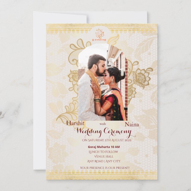 Convite de casamento indiano (Frente)