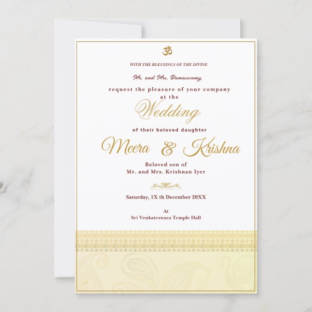 Convite de Casamento Indiano (Frente)