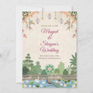 Convite de casamento indiano digital Cartão de cas