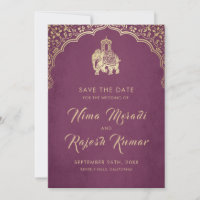 Convite de casamento indiano Ganesh dourado Save T