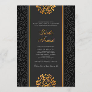 Convite de Casamento Indiano Mandala Elegante