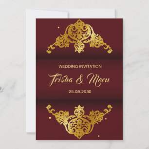 Convite de Casamento Indiano Mandala Étnico