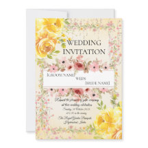 Convite de Casamento Indiano Pastel Romântico