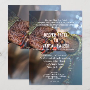 Convite de casamento Indígena Elegante Henna
