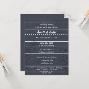 Convite de Casamento Informal Quadro Negro de Esco