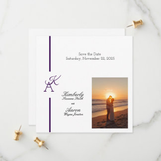 Convite de casamento inicial da linha minimalista