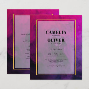CONVITE de Casamento INK Magenta Ameixa Roxo Inten