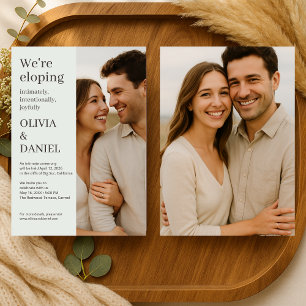 Convite de Casamento Íntimo Sage Green com Foto Mi