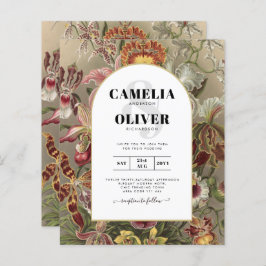 Convite de casamento Inverso da Borgonha Botânica 