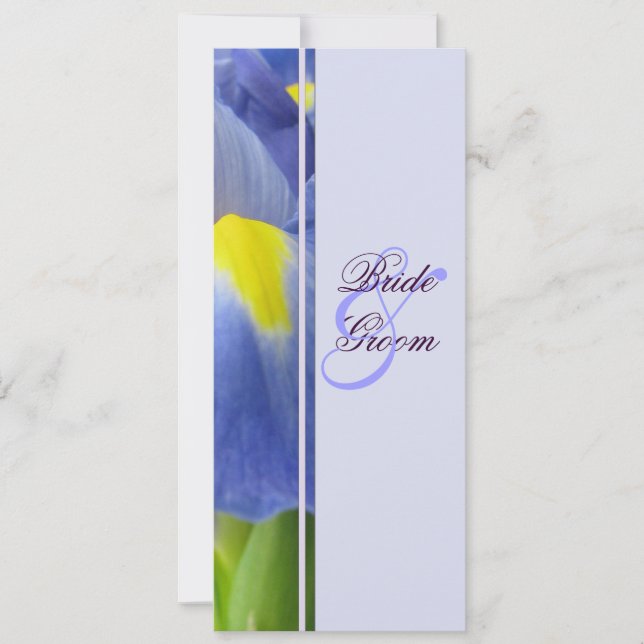 Convite de Casamento Iris Azul (Frente)