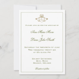 Convite de Casamento Irlandês Claddagh