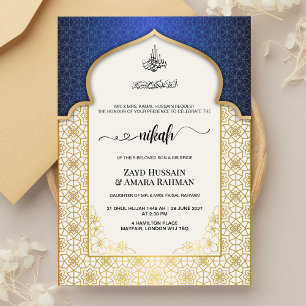 Convite de Casamento Islâmico   6 Tons de Cores Pr