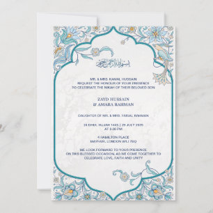 Convite de Casamento Islâmico   Arabesco Floral