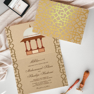 Convite de Casamento Islâmico Arquitetura Mogol