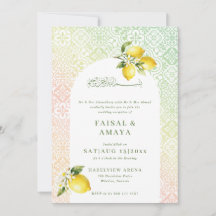 Convite de casamento islâmico com padrão de azulej