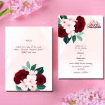 CONVITE DE CASAMENTO ISLÂMICO FLORAL ELEGANTE
