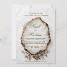 Convite de Casamento Islâmico Luxuoso de Mármore D