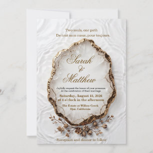 Convite de Casamento Islâmico Luxuoso de Mármore D