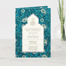 Convite de Casamento Islâmico Muçulmano Ornamentad