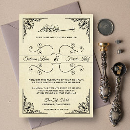 Convite de Casamento Islâmico Muçulmano Ornamentad