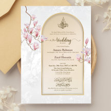 Convite de Casamento Islâmico Nikah com Bismillah