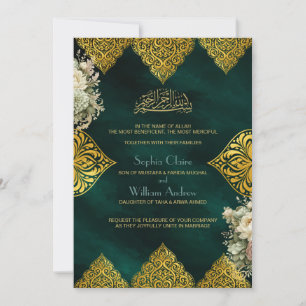 Convite de Casamento Islâmico Otomano de Luxo Esme