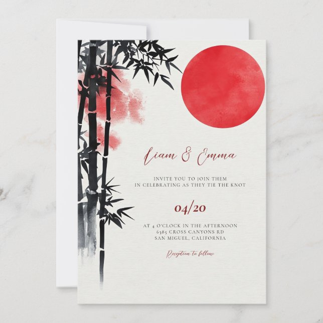 Convite de Casamento Japonês (Frente)