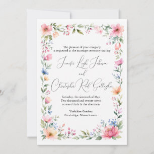 Convite de Casamento Jardim Aquarela