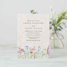 Convite de Casamento Jardim Boho de Flores Silvest