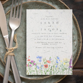 Convite de Casamento Jardim Boho Flor Silvestre