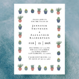 Convite de Casamento Jardim com Plantas em Vasos
