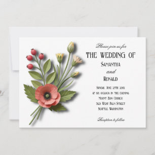 Convite de Casamento Jardim de Flor Silvestre Bran