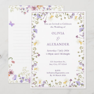 Convite de Casamento Jardim de Flores Silvestres