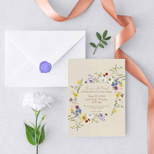 Convite de Casamento Jardim de Flores Silvestres (Criador carregado)