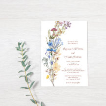 Convite de Casamento Jardim de Flores Silvestres A