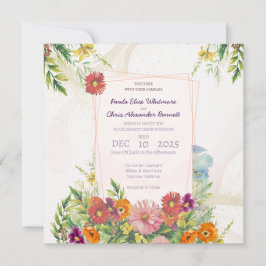 Convite de Casamento Jardim de Flores Silvestres E