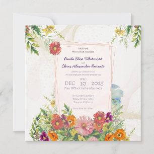 Convite de Casamento Jardim de Flores Silvestres E