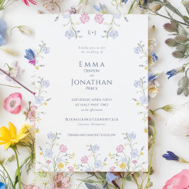 Convite de Casamento Jardim de Flores Silvestres M