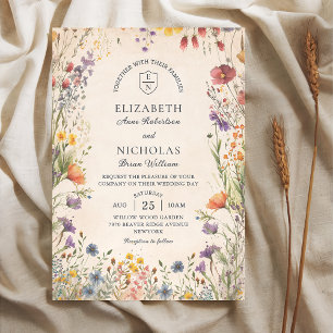 Convite de Casamento Jardim de Flores Silvestres V
