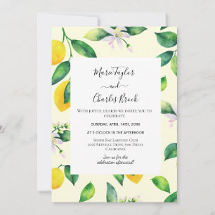 Convite de Casamento Jardim de Limão Amarelo